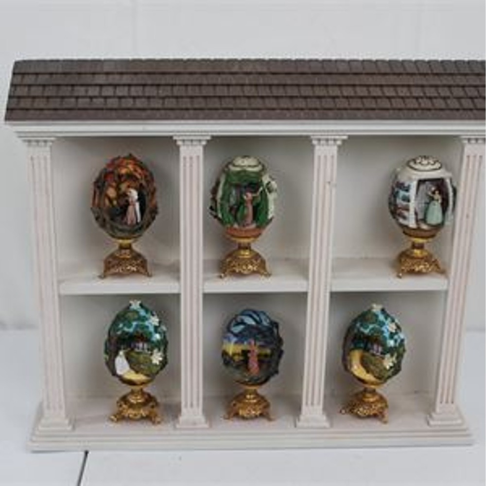 Franklin Mint Gone With The Wind Miniature Egg Collection Set of 6 with Display